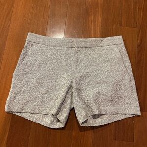 Banana Republic Chino Shorts Womens 2 White Black Tweed Low Rise Hook Button Zip